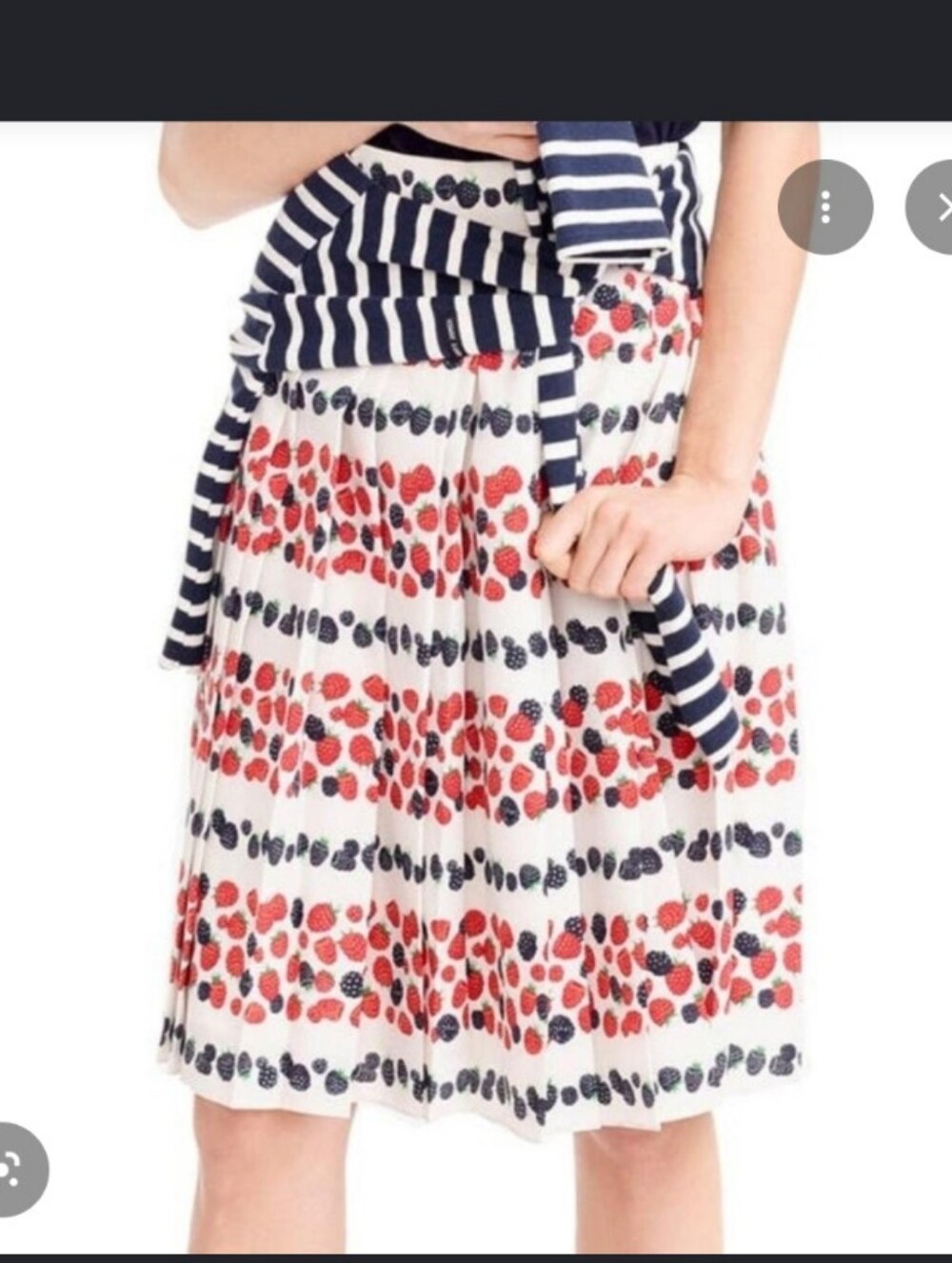 J. Crew Mixed Berries Pleated Skirt NWT Raspberry Blackberry